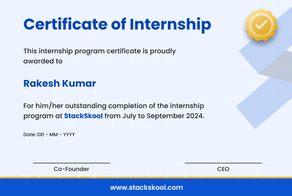digital marketing internship certificate